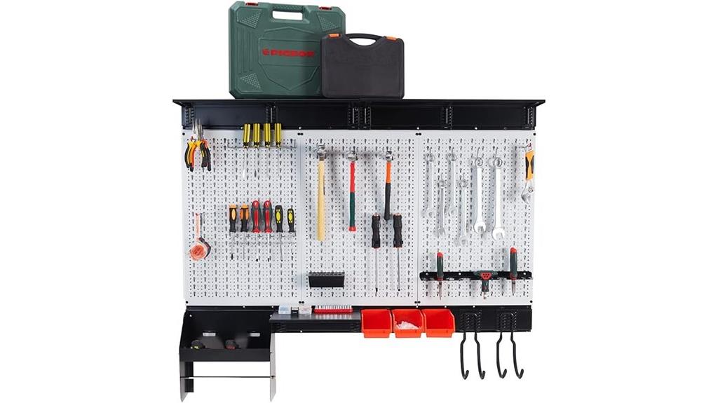 large wall mounted pegboard