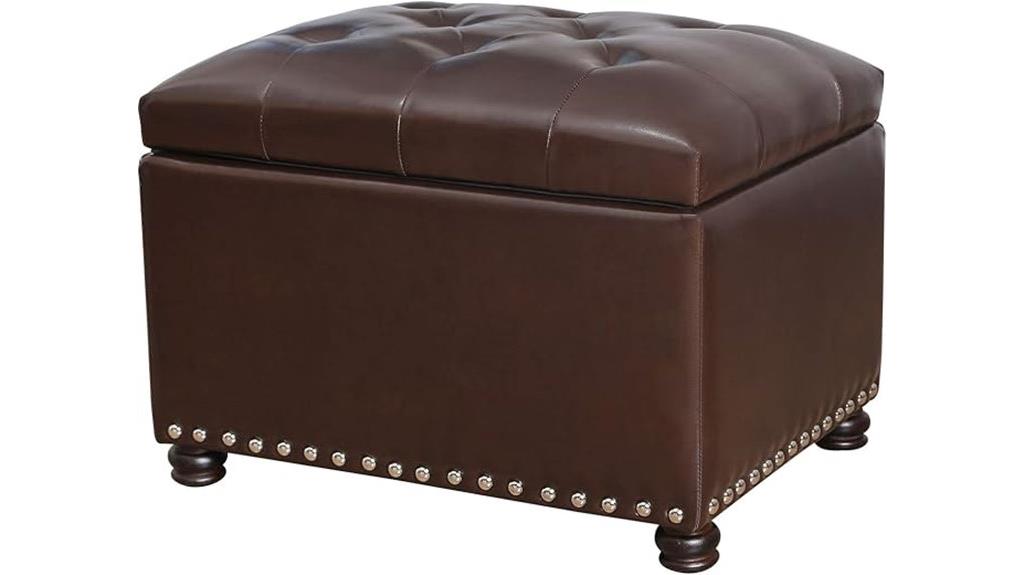 leather ottoman storage bench