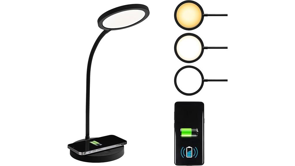 led desk lamp with wireless charging