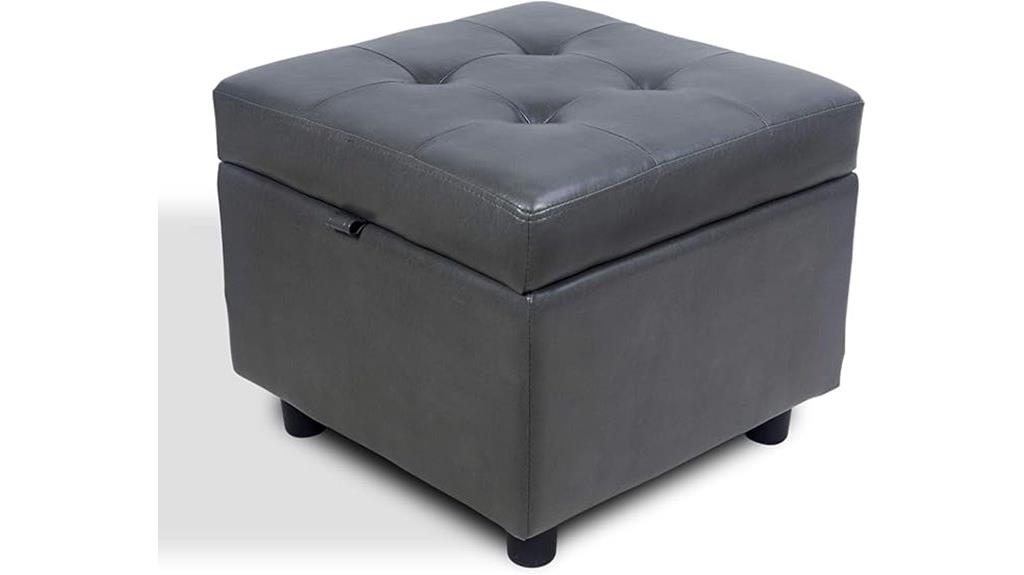 luxurious leather ottoman cube