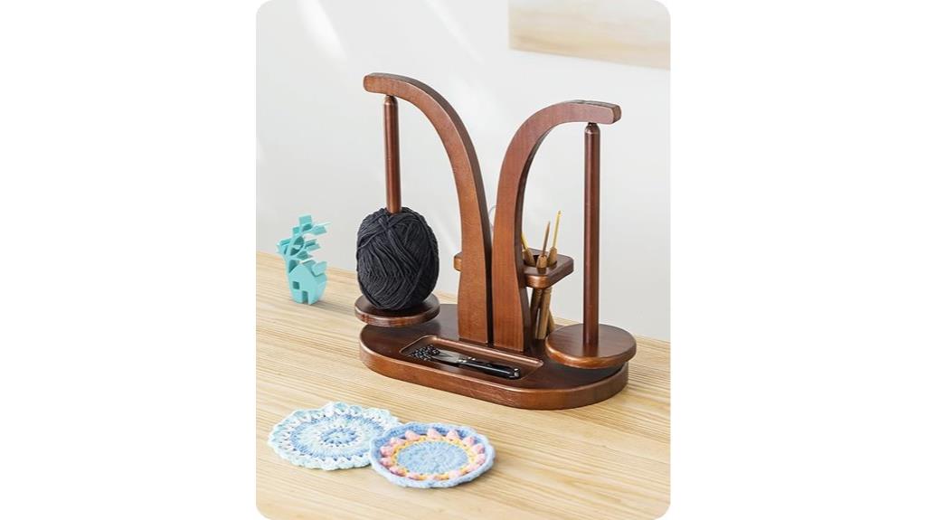 magnetic wooden yarn spindle