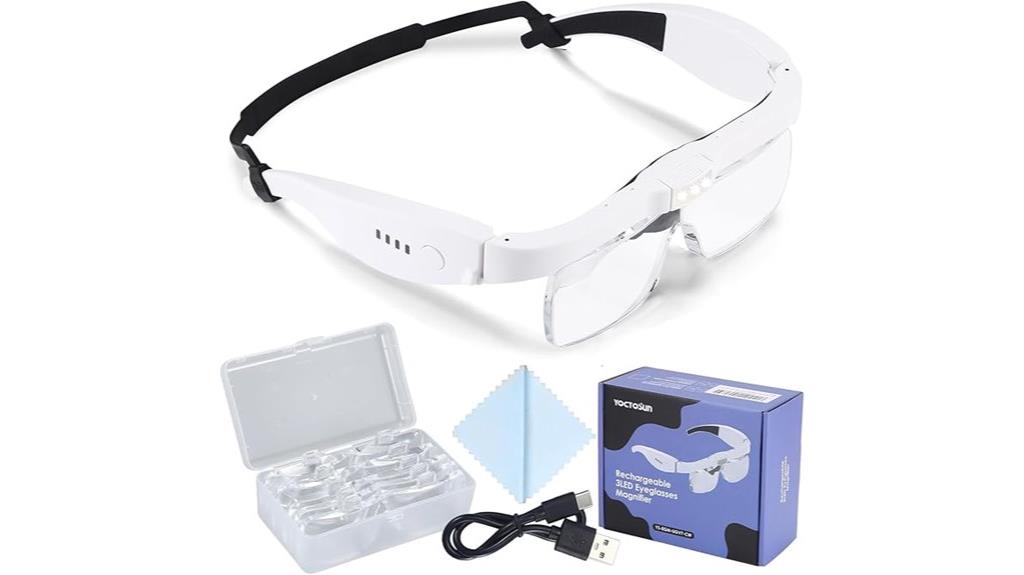 magnifier glasses with leds