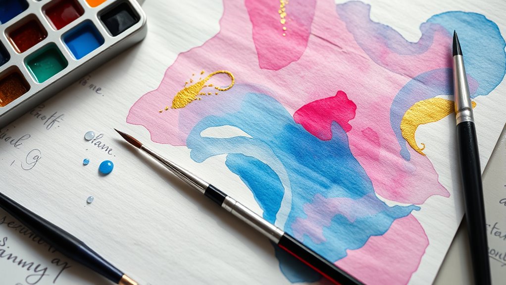 make your own watercolor stationery