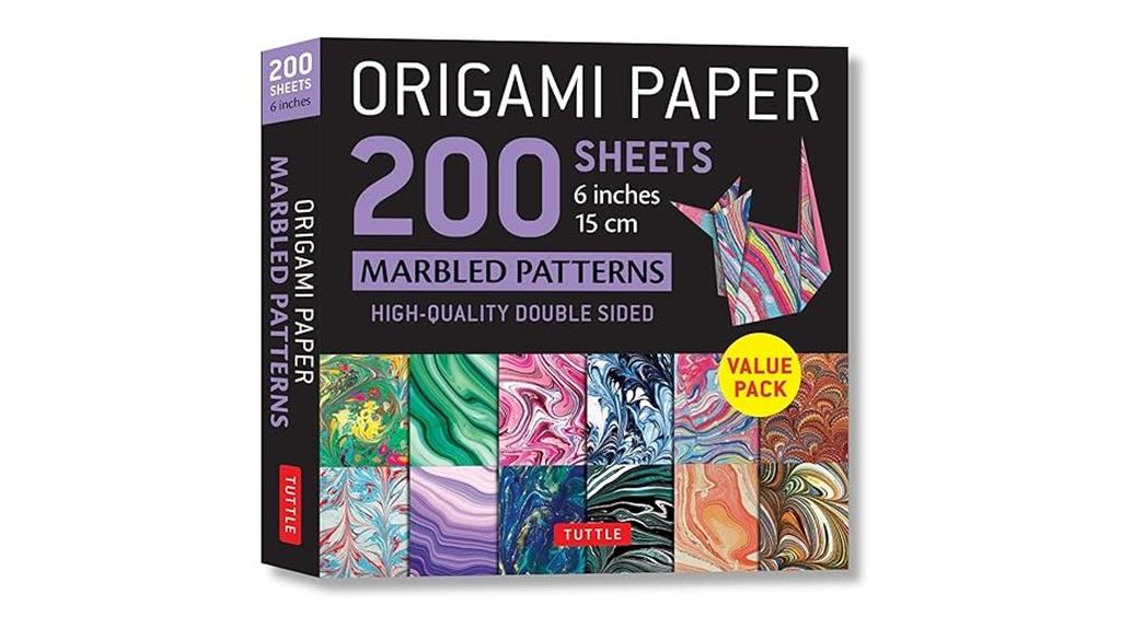 marbled pattern origami paper