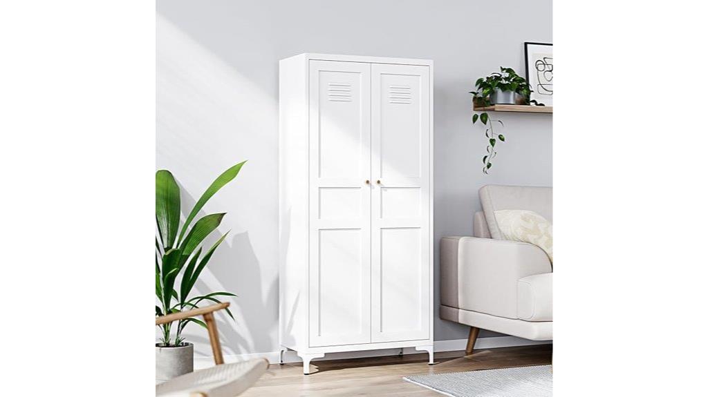 metal cabinet with shelves