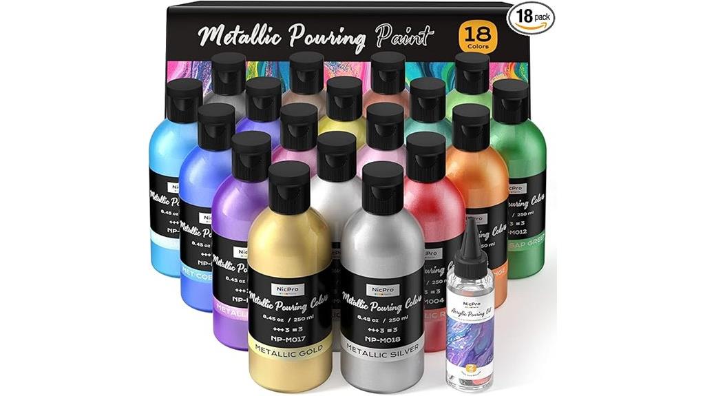 metallic acrylic paint set