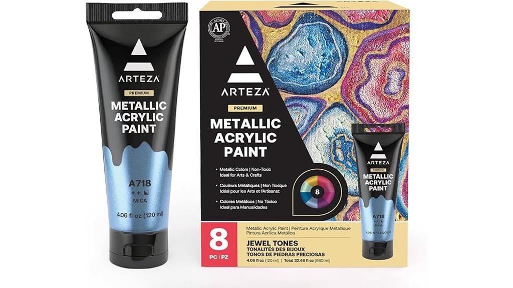 metallic acrylic paint tubes