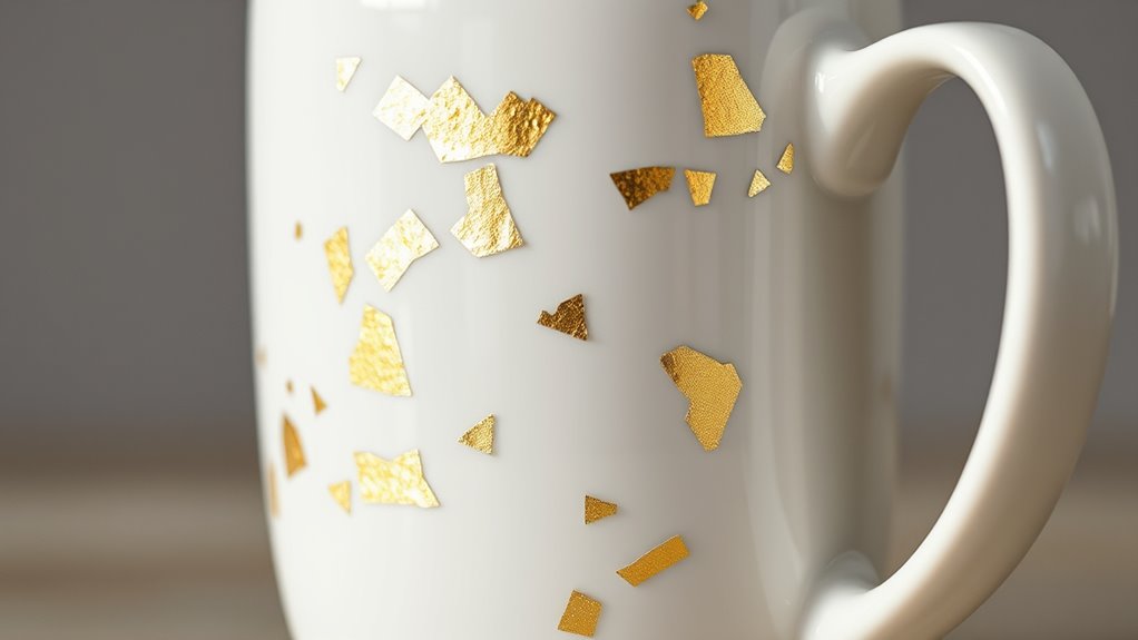 metallic gold leaf accents