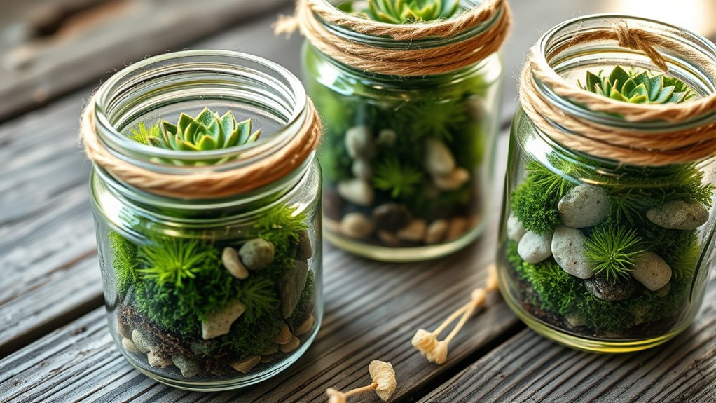 mini succulent jar decor