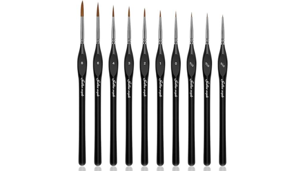 miniature fine detailing brushes