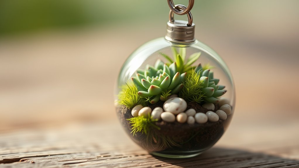 miniature garden keychain accessories