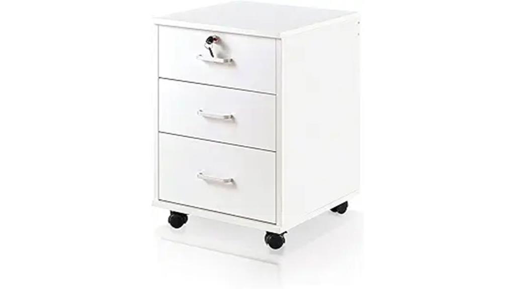 mobile 3 drawer file cabinet