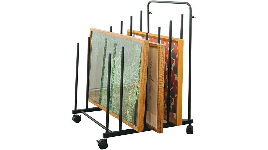 mobile art storage rack