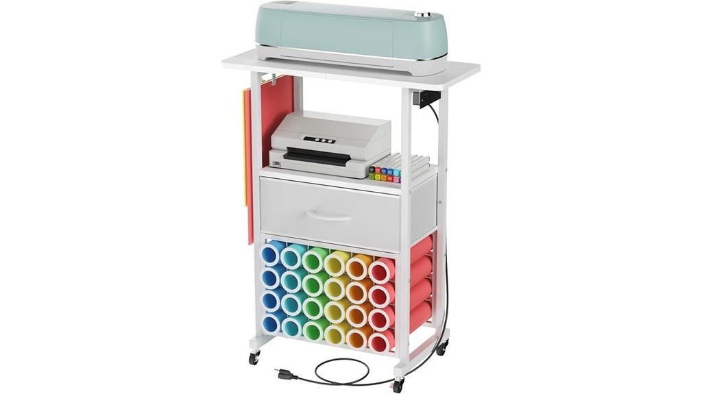 mobile craft cart with charging station
