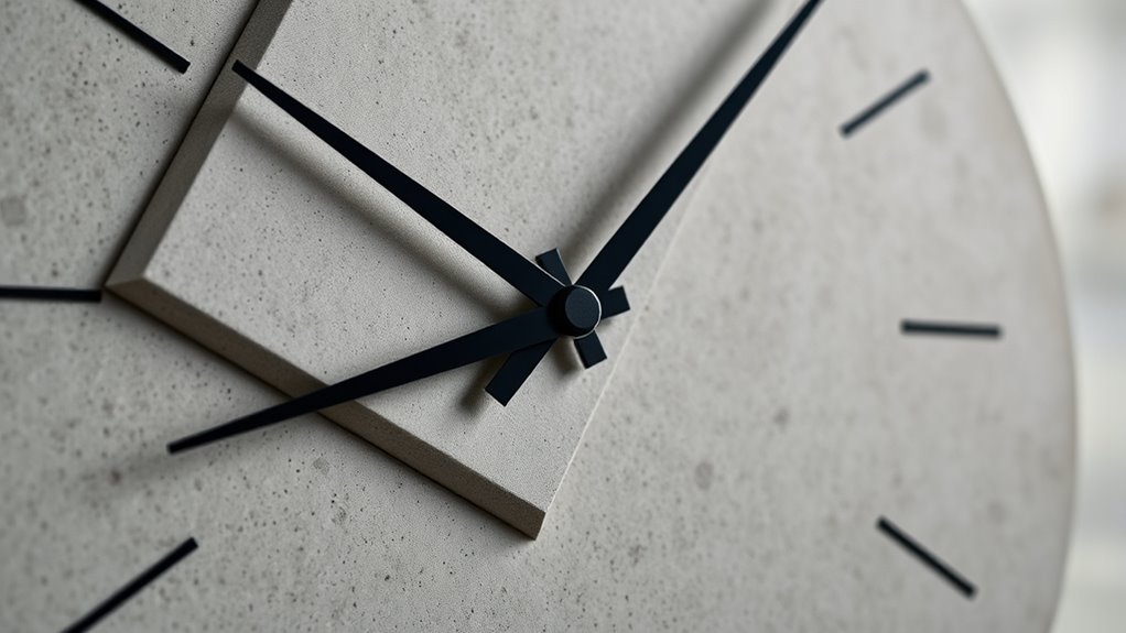 modern geometric concrete clock