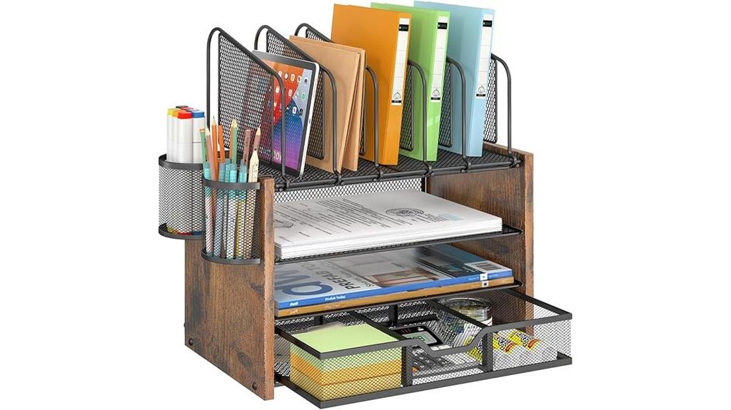 multi tier desk storage