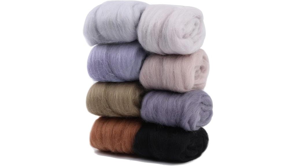 multicolored needle felting wool