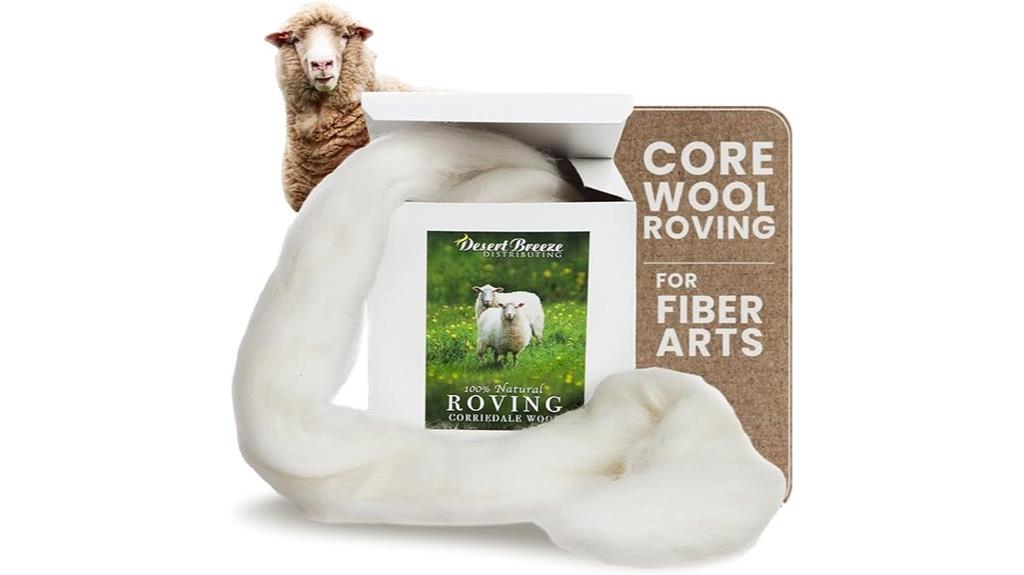 natural corriedale wool roving