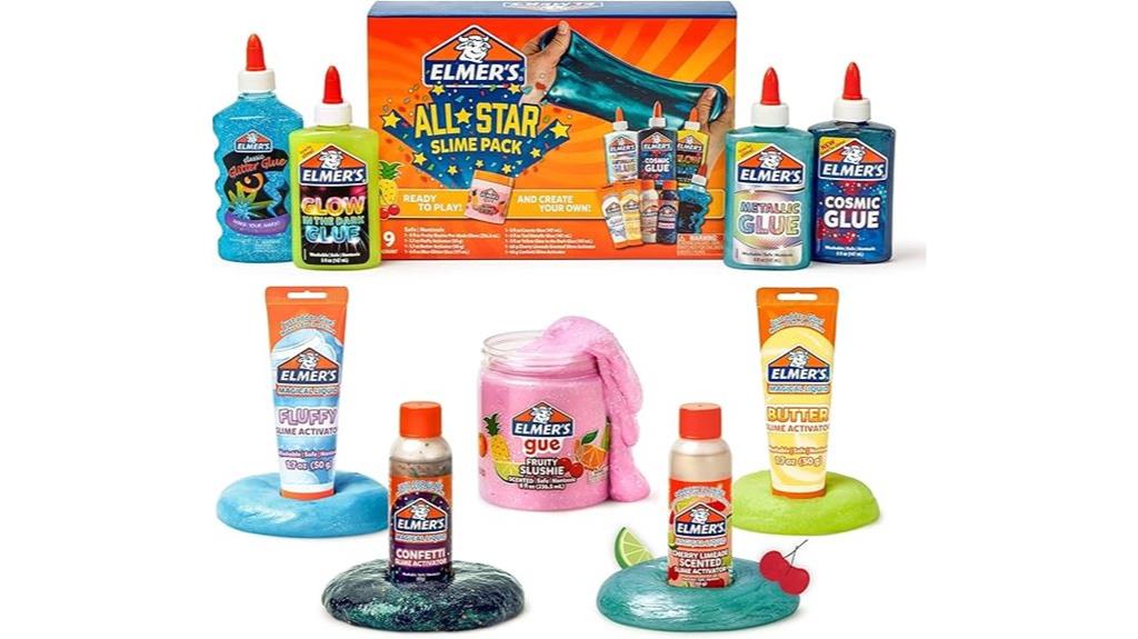 nine slime making kits