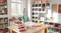 organized kids craft tables