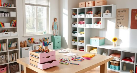 organized kids craft tables