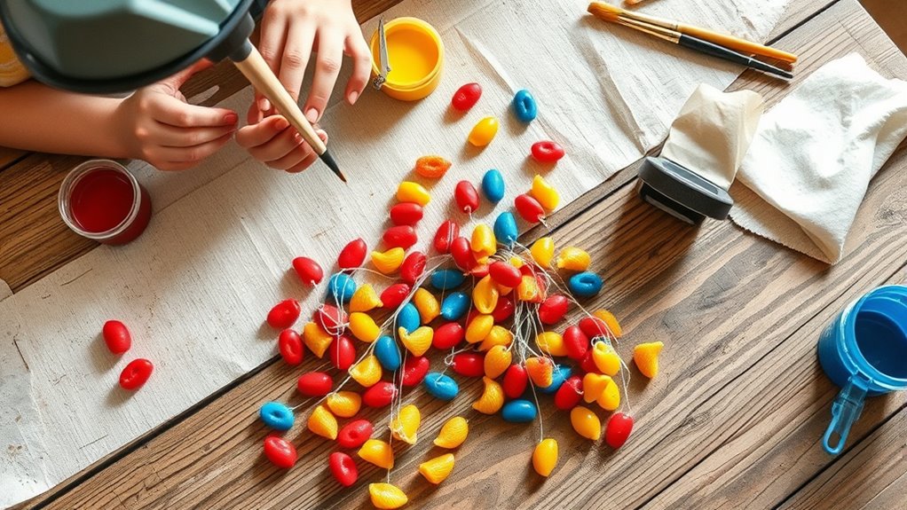 painted pasta jewelry craft
