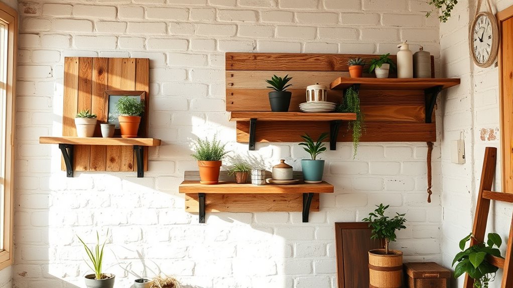 pallet wood rustic shelves