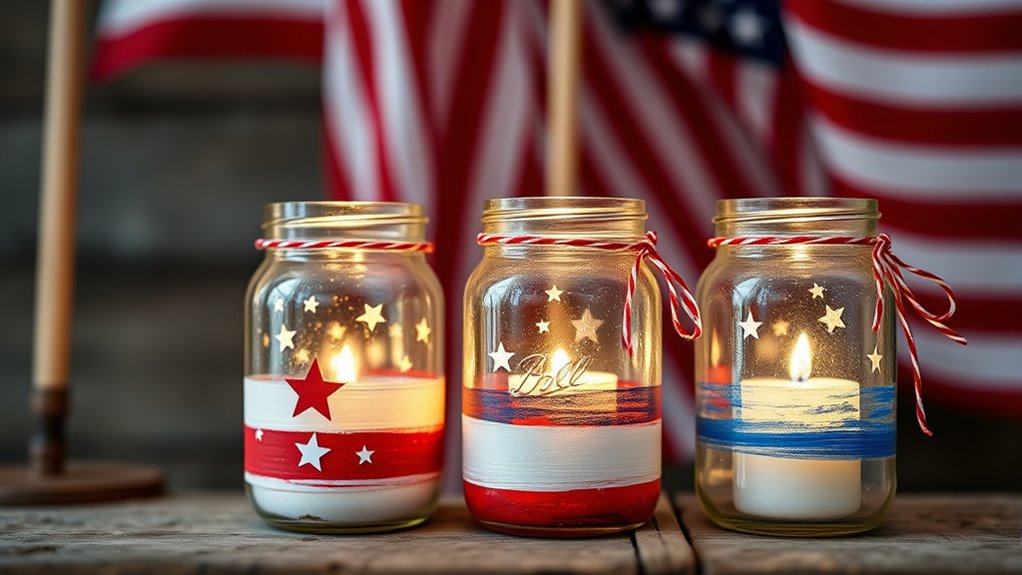 patriotic jar candle decor