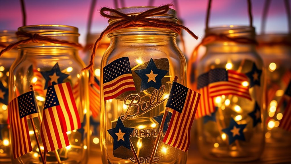 patriotic mason jar lanterns