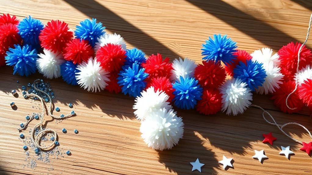 patriotic pom pom garland