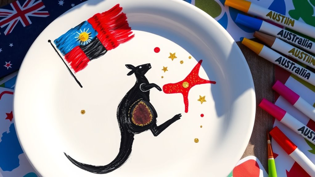 personalized australia day plates