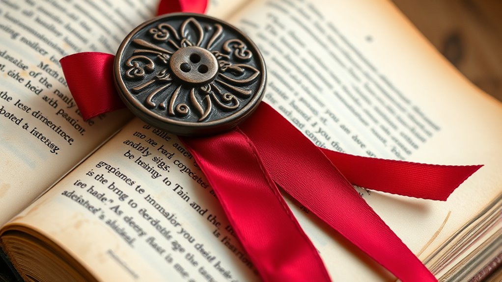 personalized button ribbon bookmark