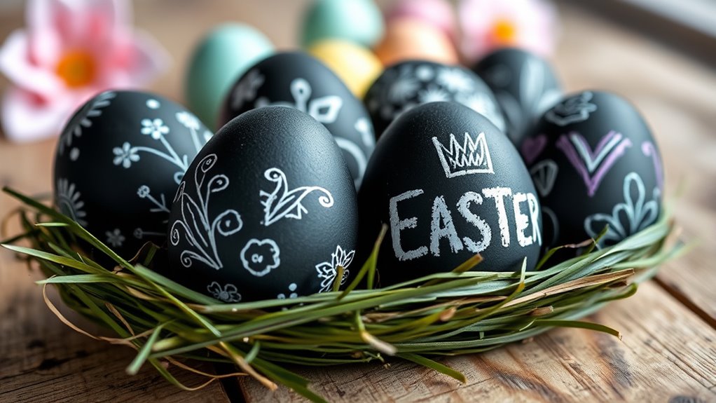 personalized chalkboard easter eggs
