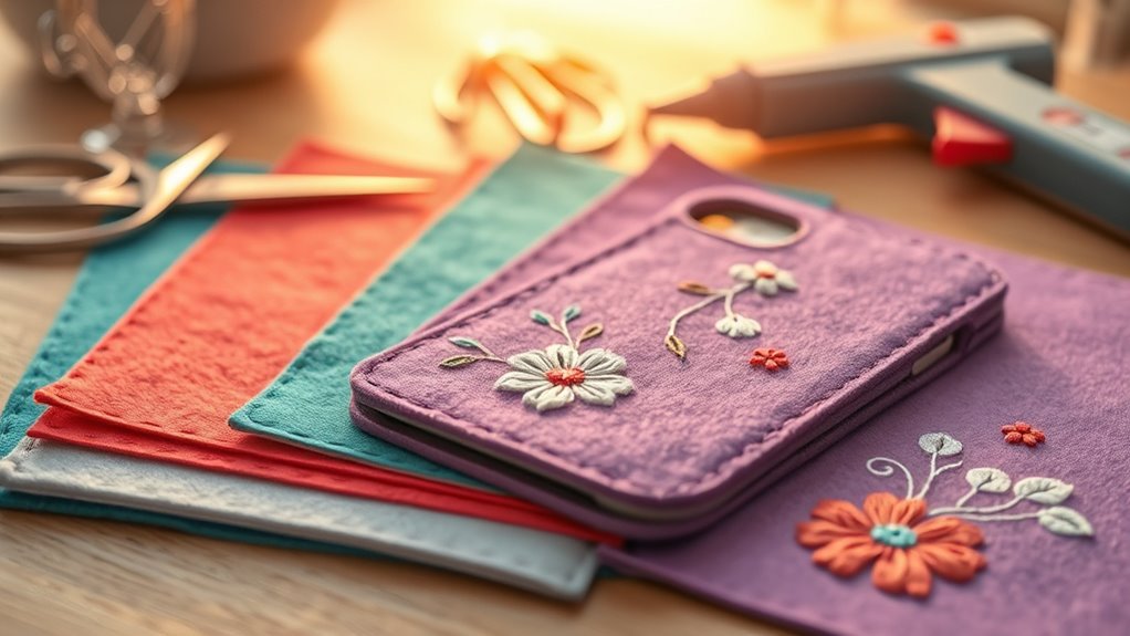 personalized felt phone cases