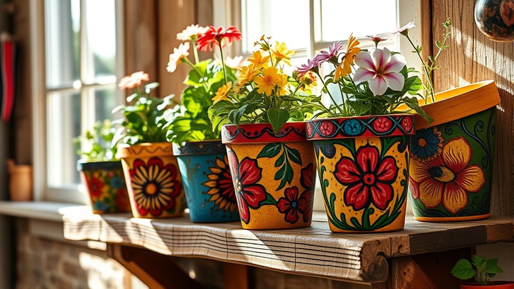 personalized hand painted flower pots