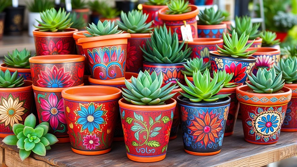 personalized hand painted garden pots