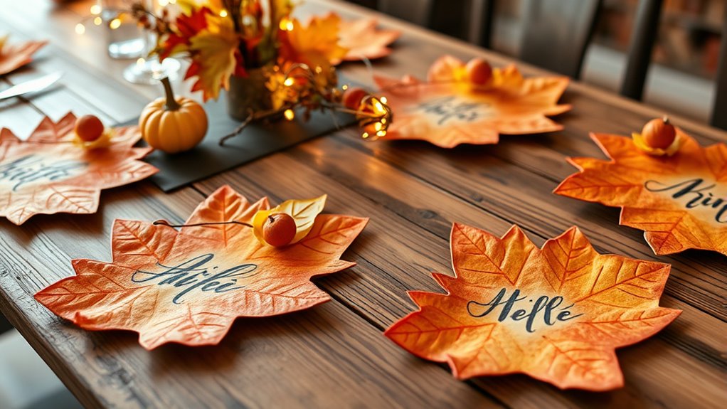 personalized leaf name tags