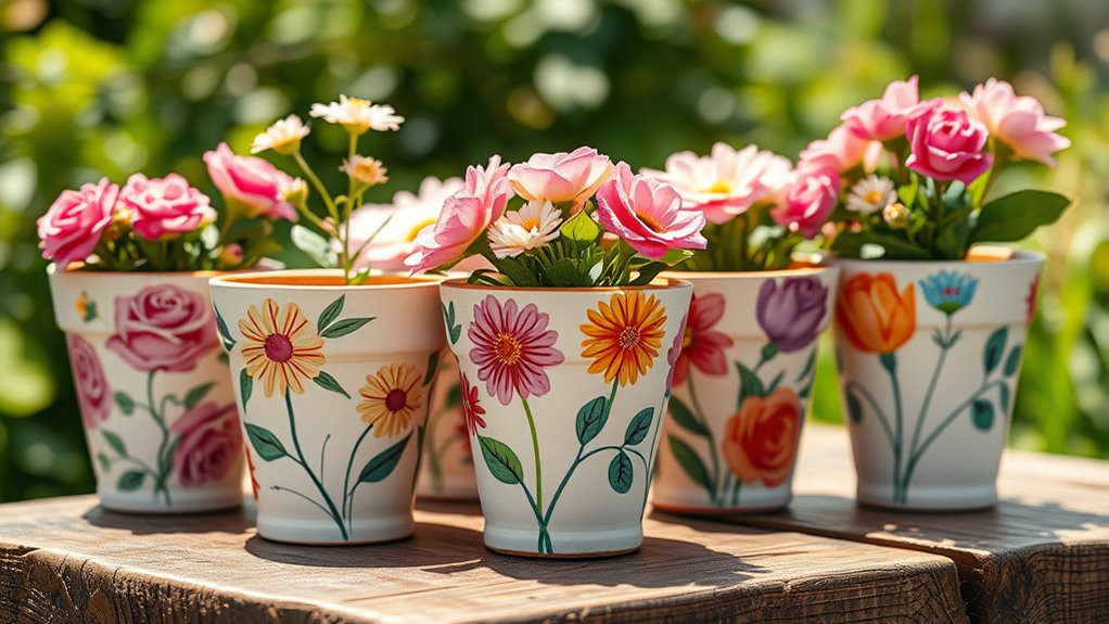 personalized outdoor painted pots