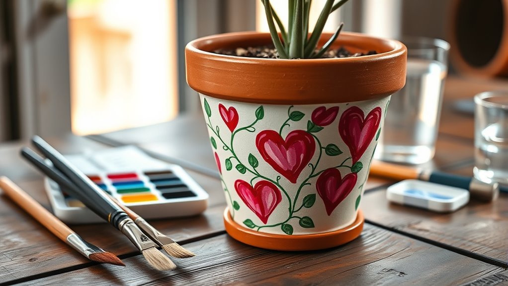 personalized painted plant pots