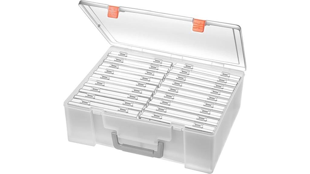 photo organizer with 18 boxes