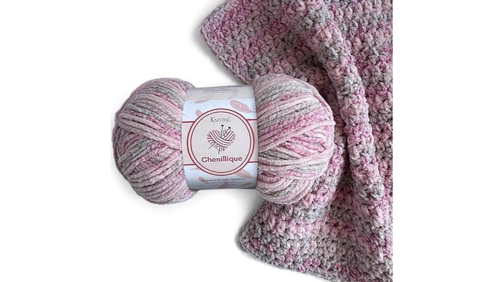 pink velvet chenille yarn