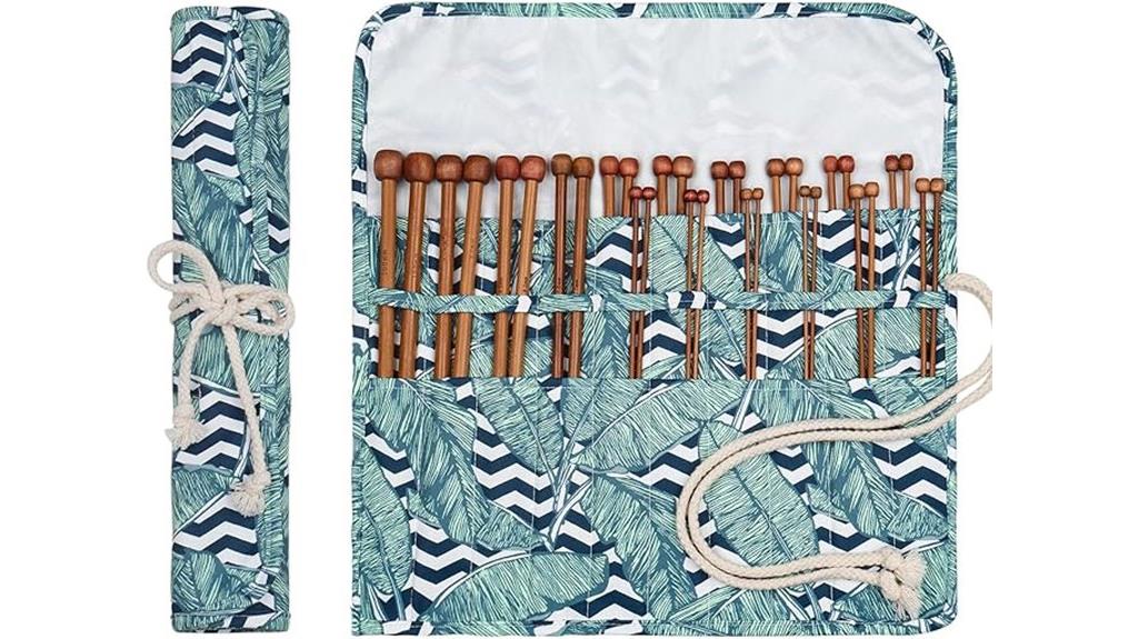 portable bamboo knitting set