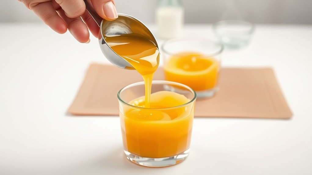 pour wax carefully and evenly