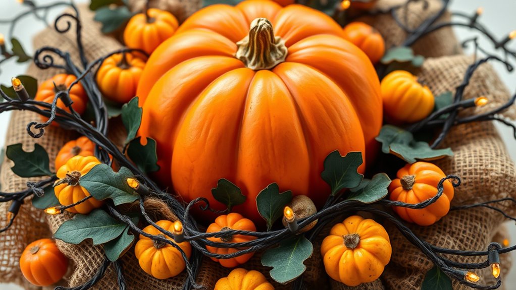pumpkin wreath with natural accents