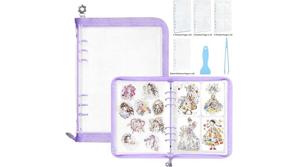 purple mlife sticker binder