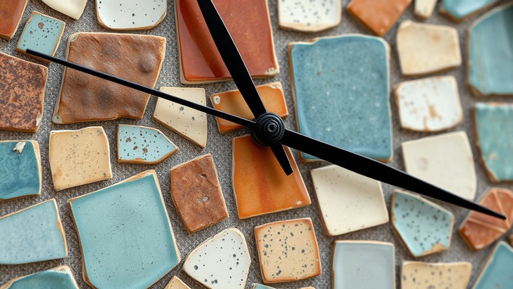 reclaimed tile mosaic clock