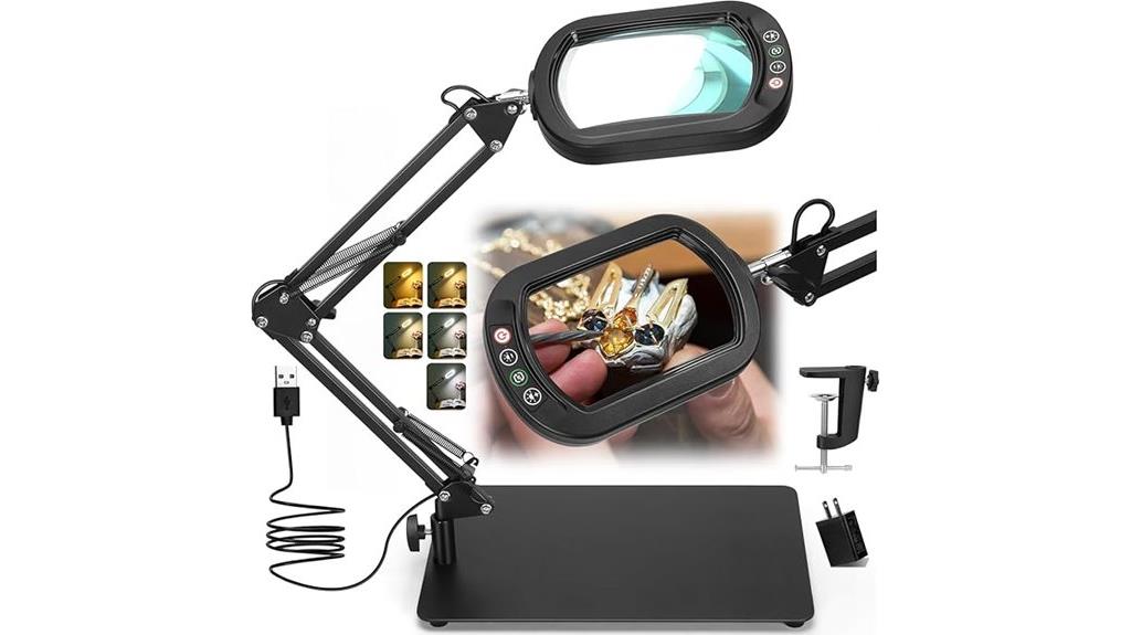 rectangular magnifier with light