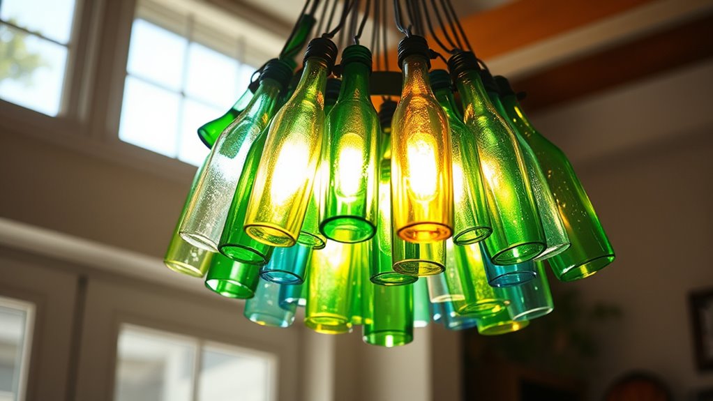 recycled bottles illuminated decor