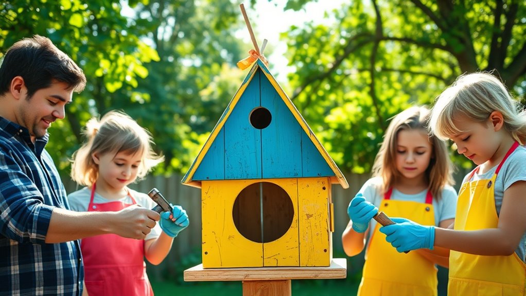 recycled materials birdhouse construction