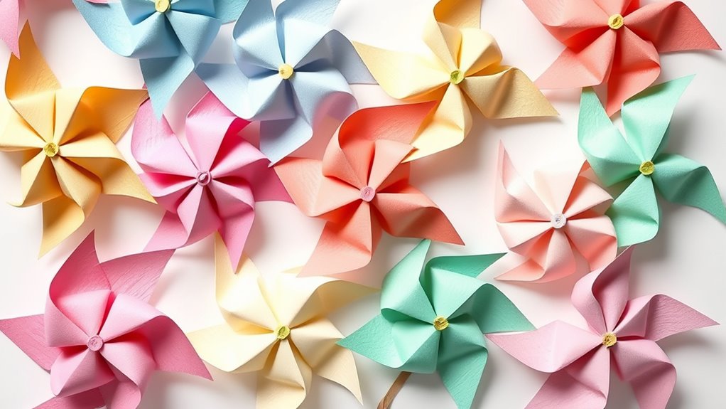 recycled paper pinwheel decor